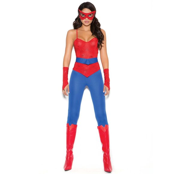Spider Super Hero Costume 5Pc Womens Size XL for Halloween Roleplay Cosplay - Picture 6 of 10
